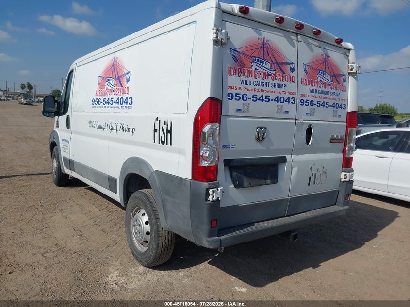 Vin: 3c6trvag4ge106603, lot: 46214736, ram promaster 1500 low roof 20163