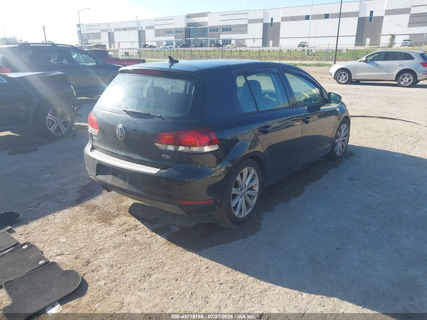 Vin: wvwdm7aj2dw054117, lot: 46214871, volkswagen golf 2.0l tdi 4-door 20134