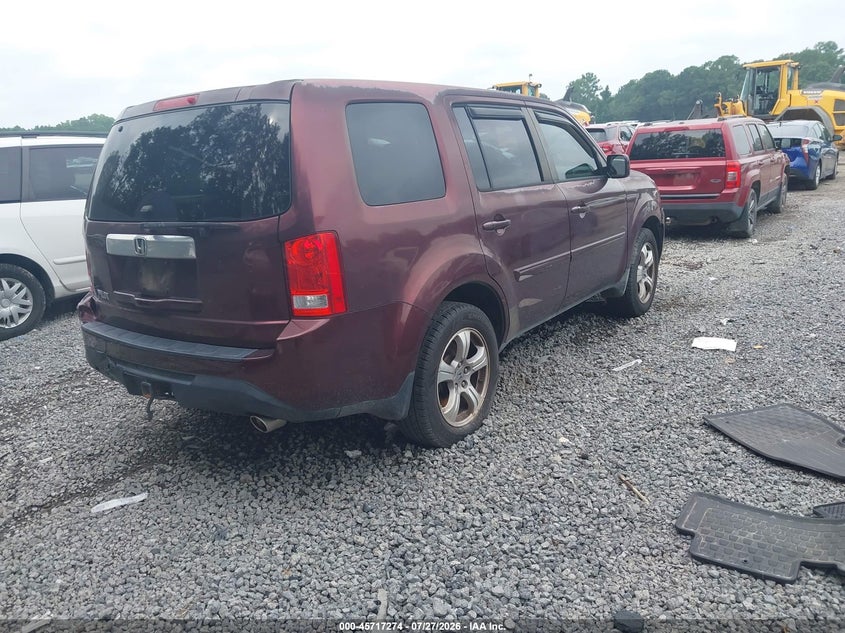 Vin: 5fnyf3h54cb012600, lot: 46215956, honda pilot ex-l 20124