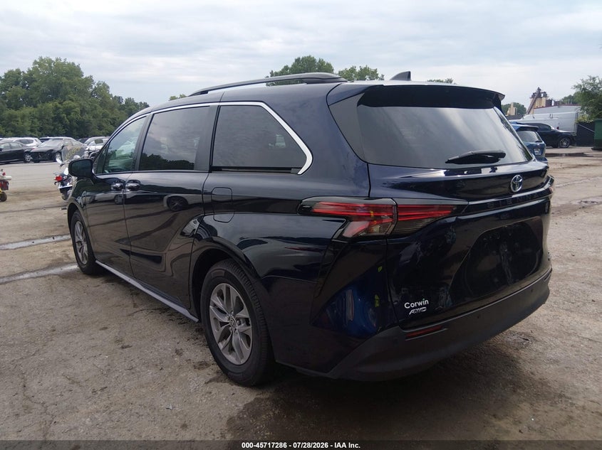 Vin: 5tdjskfc3ns044736, lot: 46215968, toyota sienna xle 20223
