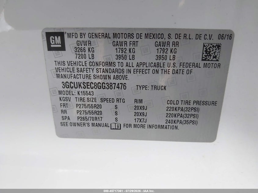 2016 CHEVROLET SILVERADO PICKUP 5.3L V-8 DI, VVT, 355HP