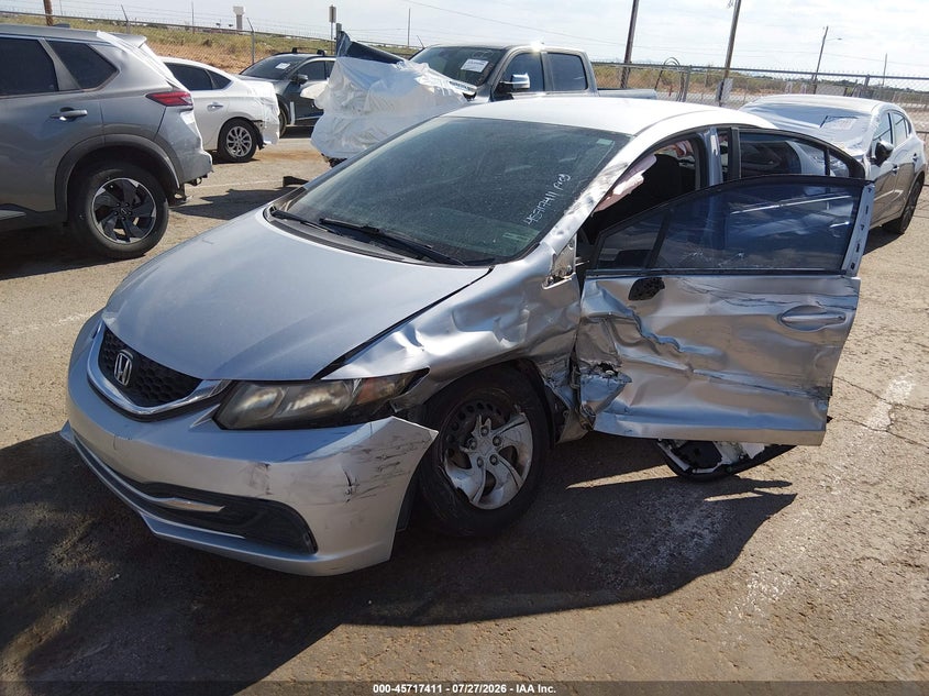 Vin: 19xfb2f52ee024611, lot: 46216093, honda civic lx 20142