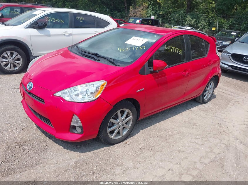 Vin: jtdkdtb35e1567876, lot: 46216421, toyota prius c four 20142