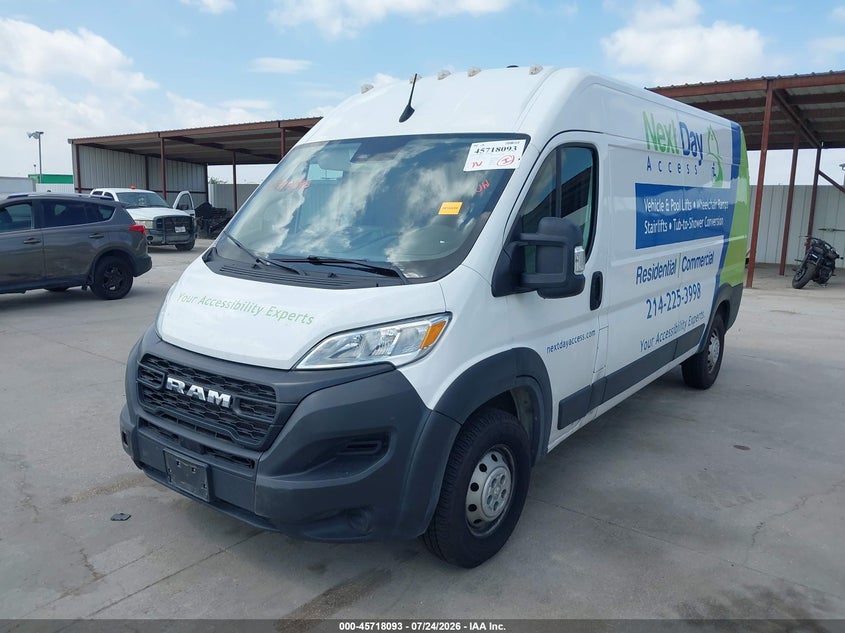 Vin: 3c6lrvdg0pe584108, lot: 46216775, ram promaster 2500 high roof 159 wb 20232