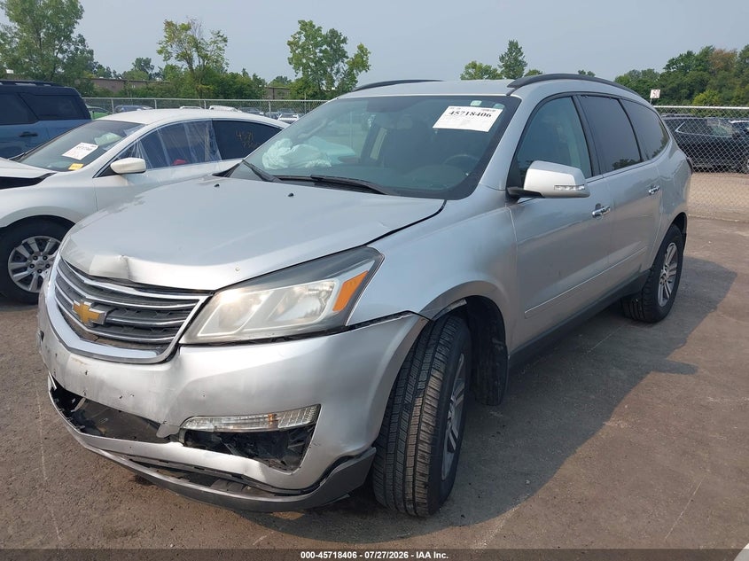 Vin: 1gnkrgkd0fj356790, lot: 46217088, chevrolet traverse lt 20152