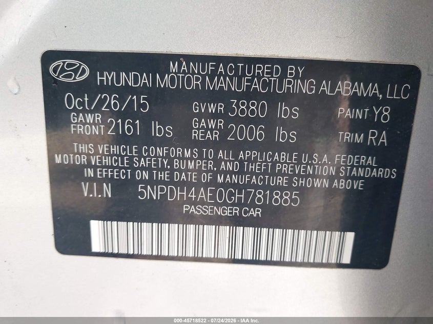 2016 HYUNDAI ELANTRA SE · Фото 9