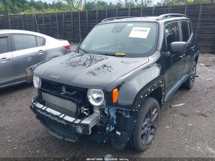 Vin: zacnjdbb5mpn31765, lot: 46217562, jeep renegade 80th anniversary 4x4 20212