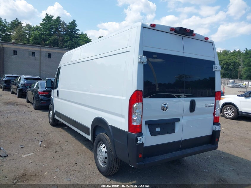 Vin: 3c6lrvdg6pe535754, lot: 46217863, ram promaster 2500 high roof 159 wb 20233