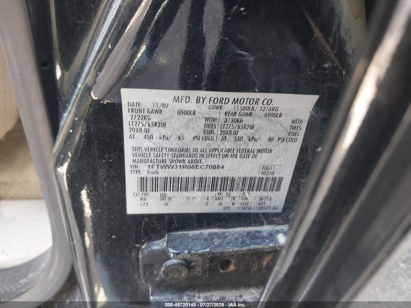 2008 FORD SUPER DUTY F-350 SRW auction photo 8