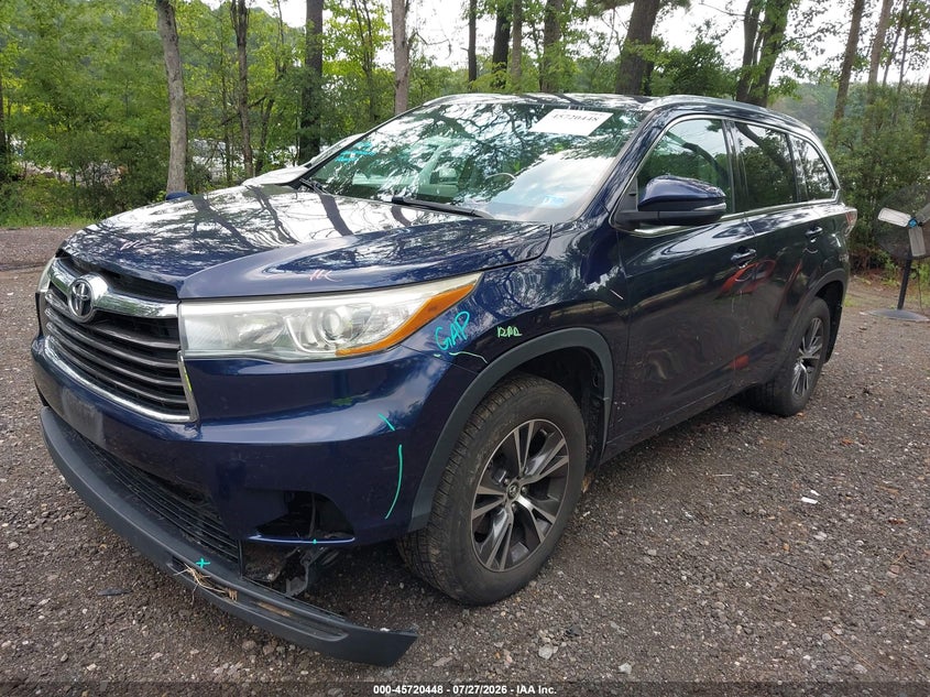 Vin: 5tdjkrfh6gs257347, lot: 46219130, toyota highlander xle v6 20162