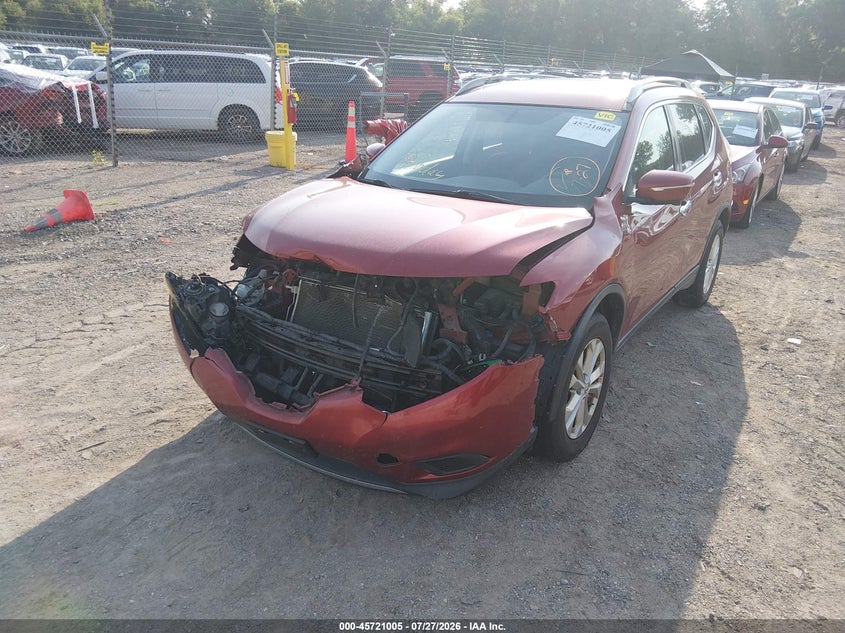 2014 Nissan Rogue, Front End, IAAI, VIN 5N1AT2MT2EC871365 — photo 2