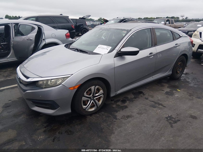 2016 Honda Civic, Front End, IAAI, VIN 19XFC2F58GE037461 — photo 2
