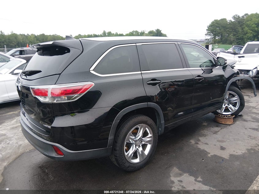 Vin: 5tdykrfh0es016640, lot: 46219930, toyota highlander limited platinum v6 20144