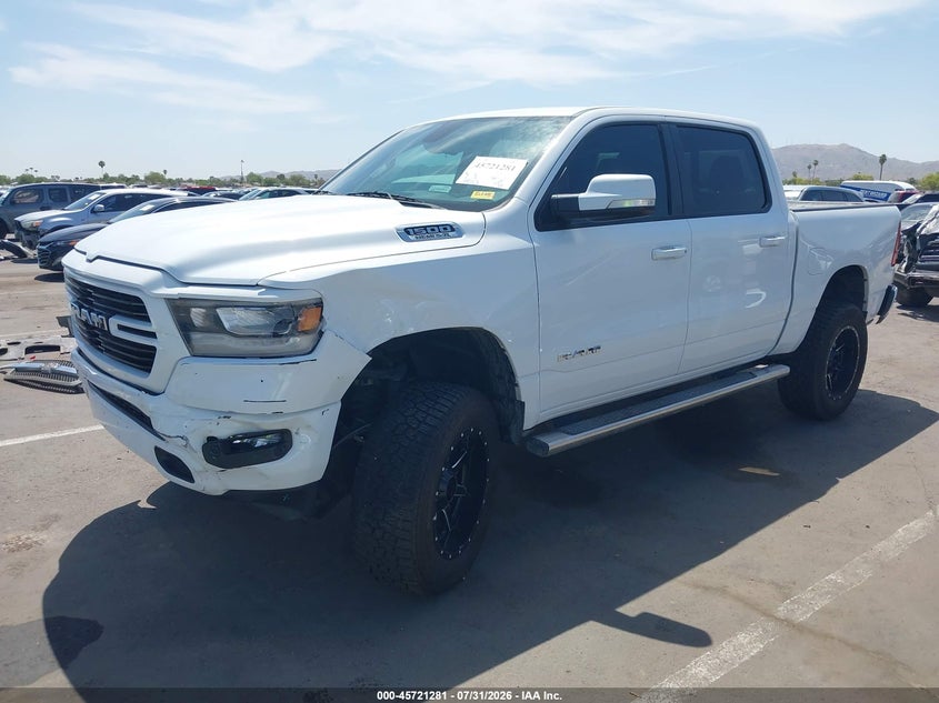 Vin: 1c6srfft9kn532525, lot: 46219963, ram 1500 big horn/lone star  4x4 5'7 box 20192