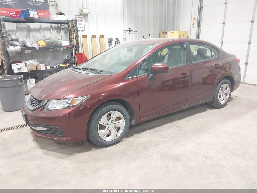 Vin: 19xfb2f52fe014369, lot: 46220158, honda civic lx 20152