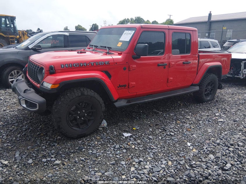 Vin: 1c6pjtag2sl528463, lot: 46220274, jeep gladiator high tide 20252