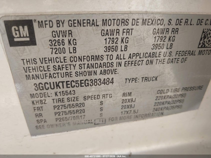 2014 CHEVROLET SILVERADO TRUCK 5.3L V-8 DI, VVT, 355HP