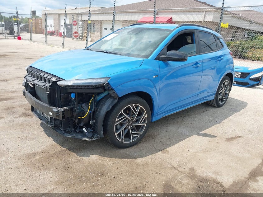 Vin: km8k33a3xnu837280, lot: 46220382, hyundai kona n line 20222
