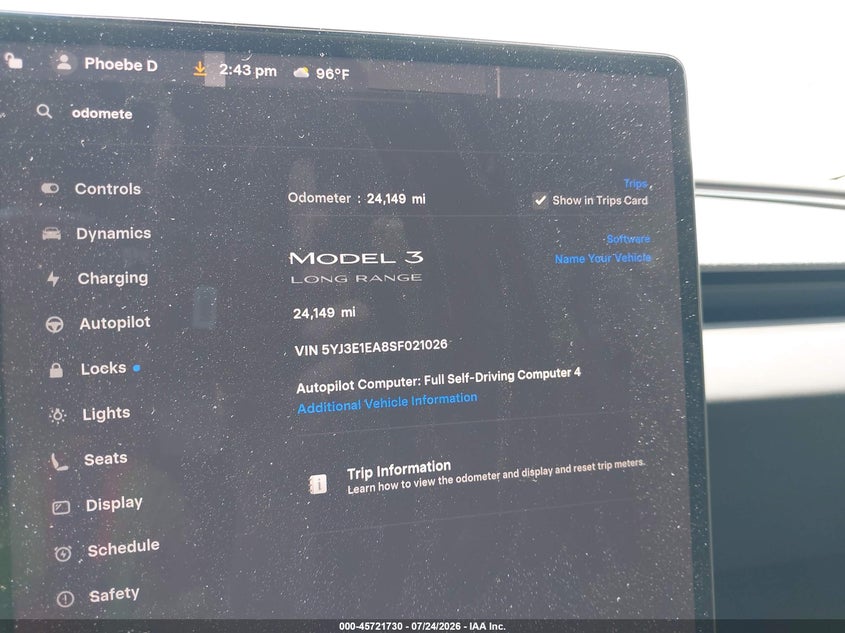 2025 TESLA MODEL 3 auction photo 7