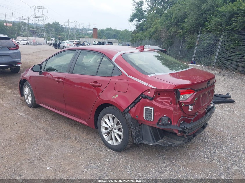 Vin: jtdvpmae0nj230643, lot: 46220417, toyota corolla le 20223