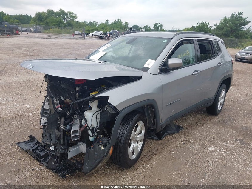 Vin: 3c4njdbbxkt742257, lot: 46220711, jeep compass latitude 4x4 20192
