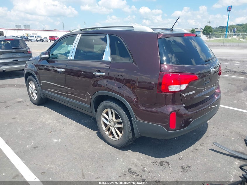 Vin: 5xykt3a67fg634980, lot: 46220757, kia sorento lx 20153