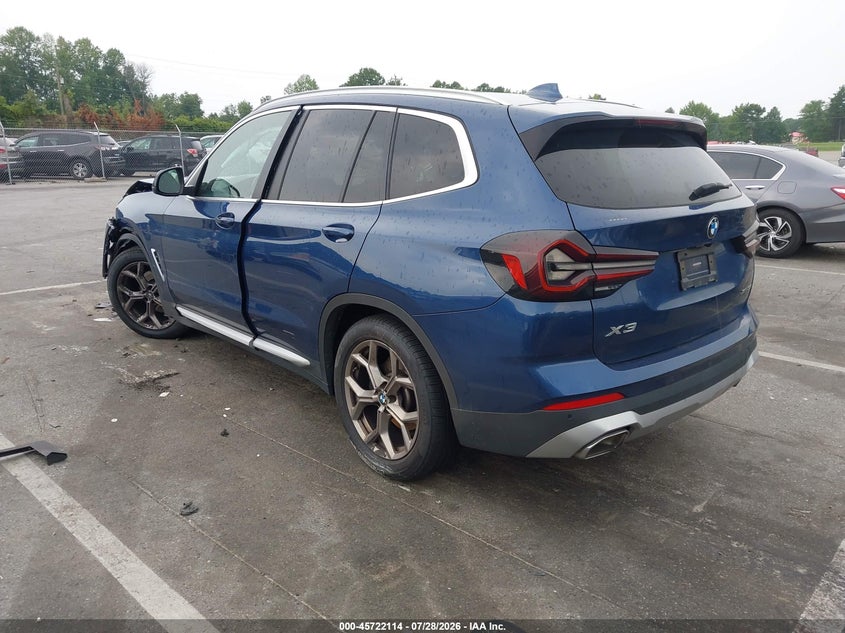 Vin: 5ux53dp02n9k82525, lot: 46220796, bmw x3 xdrive30i 20223