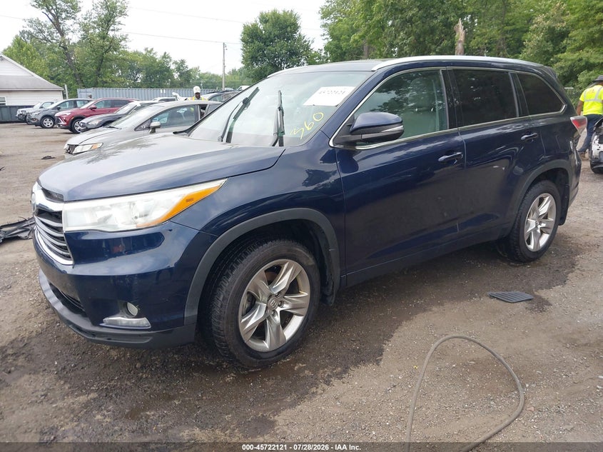 2015 Toyota Highlander, Угон, IAAI, VIN 5TDDKRFHXFS223889 — фото 2