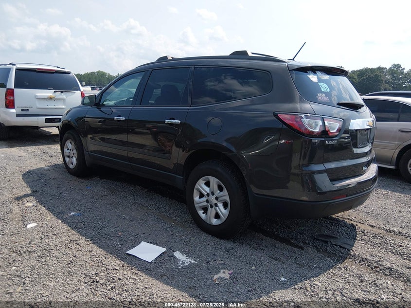 Vin: 1gnkrfed9fj376591, lot: 46220810, chevrolet traverse ls 20153