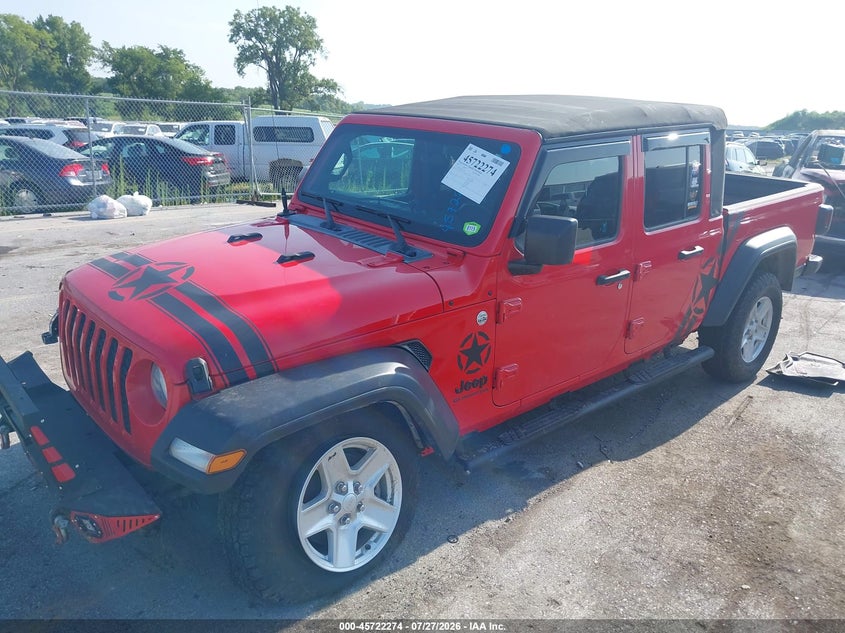 Vin: 1c6hjtagxll131122, lot: 46220956, jeep gladiator sport s 4x4 20202