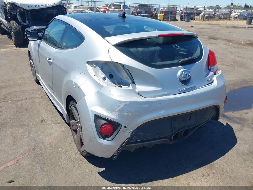 Vin: kmhtc6ae8fu235082, lot: 46221108, hyundai veloster turbo 20153