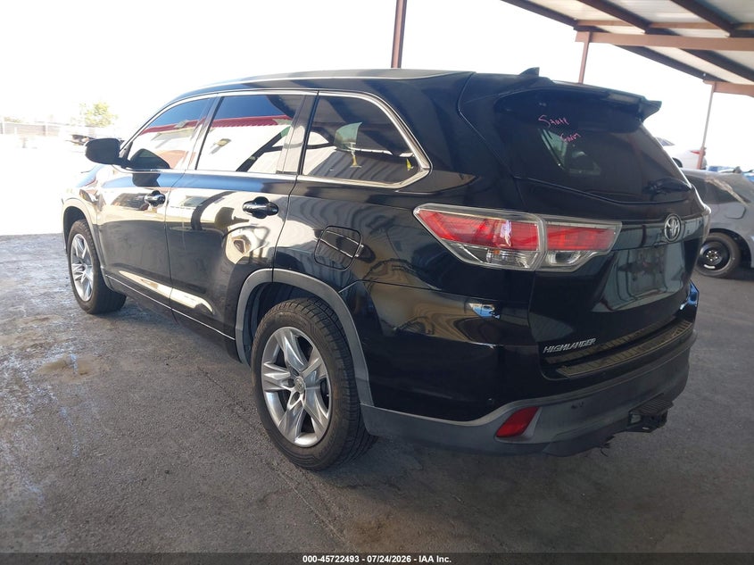 Vin: 5tdykrfh6es023303, lot: 46221175, toyota highlander limited platinum v6 20143