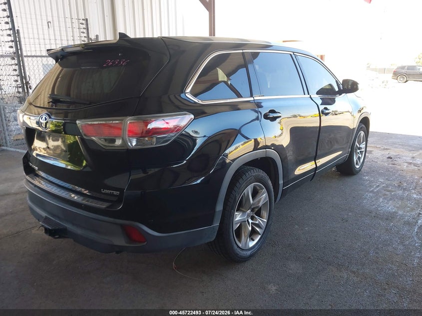 Vin: 5tdykrfh6es023303, lot: 46221175, toyota highlander limited platinum v6 20144