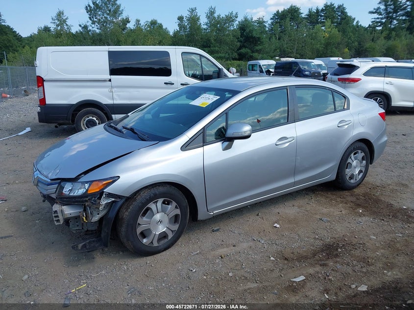 Vin: jhmfb4f39cs001197, lot: 46221353, honda civic hybrid 20122