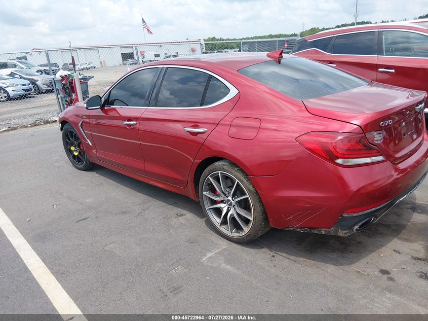 Vin: kmtg74le7ku024253, lot: 46221646, genesis g70 3.3t advanced 20193