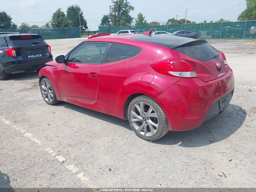 Vin: kmhtc6ad3hu317506, lot: 46221698, hyundai veloster 20173