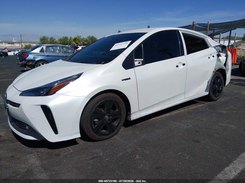 Vin: jtdkamfuxm3128483, lot: 46221872, toyota prius 2020 edition 20212
