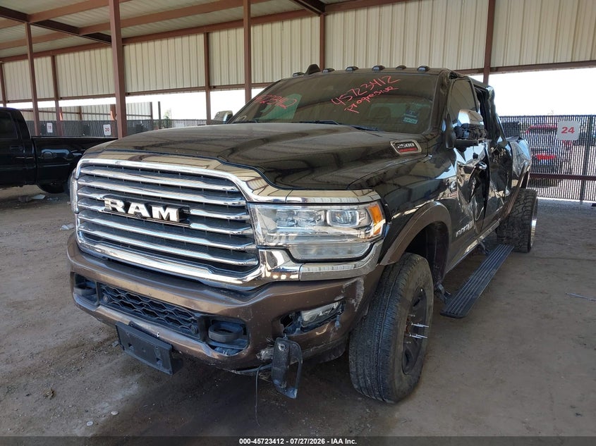 Vin: 3c6ur5pl1kg677052, lot: 46222094, ram 2500 longhorn  4x4 6'4 box 20192