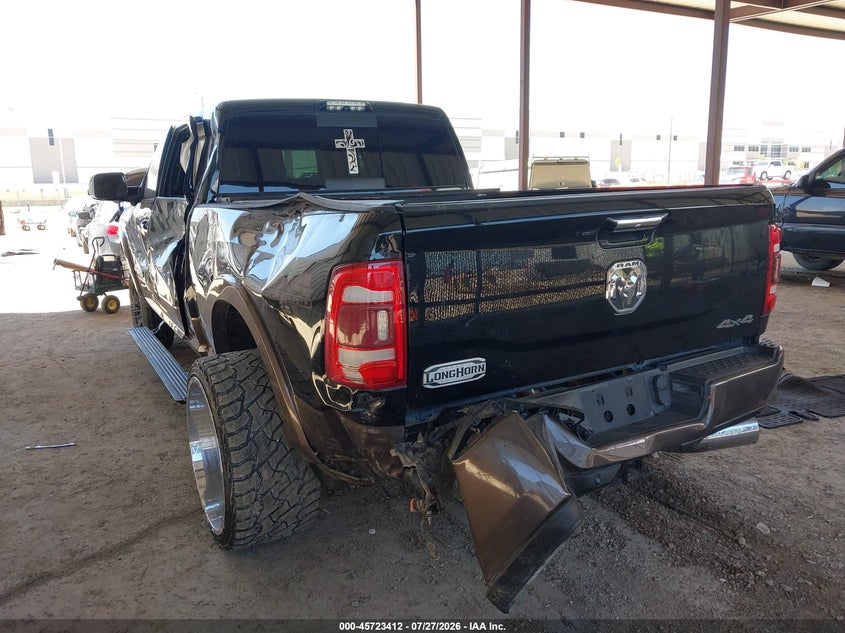 Vin: 3c6ur5pl1kg677052, lot: 46222094, ram 2500 longhorn  4x4 6'4 box 20193