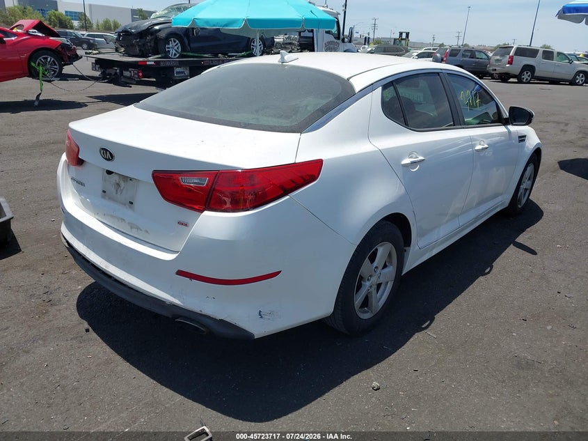 Vin: knagm4a76f5558112, lot: 46222399, kia optima lx 20154