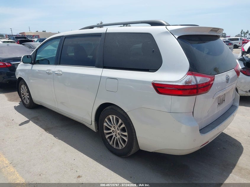 Vin: 5tdyk3dc4fs671440, lot: 46222449, toyota sienna xle 8 passenger 20153