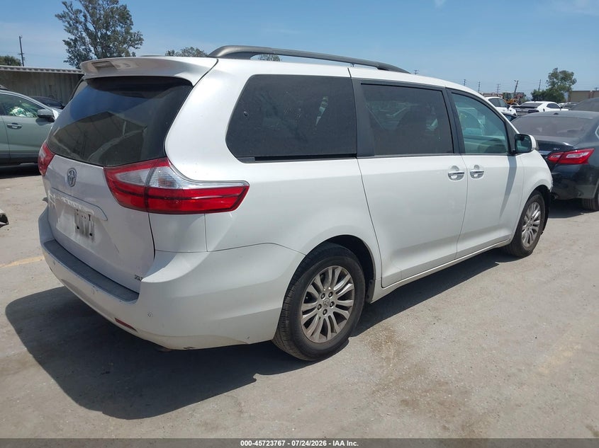 Vin: 5tdyk3dc4fs671440, lot: 46222449, toyota sienna xle 8 passenger 20154