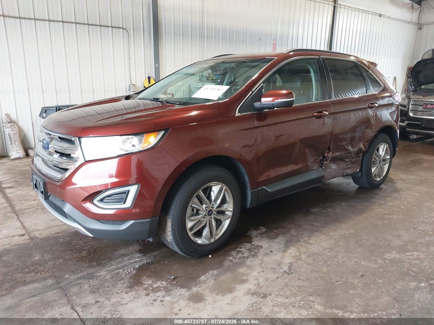 Vin: 2fmpk4j90fbb21076, lot: 46222469, ford edge sel 20152