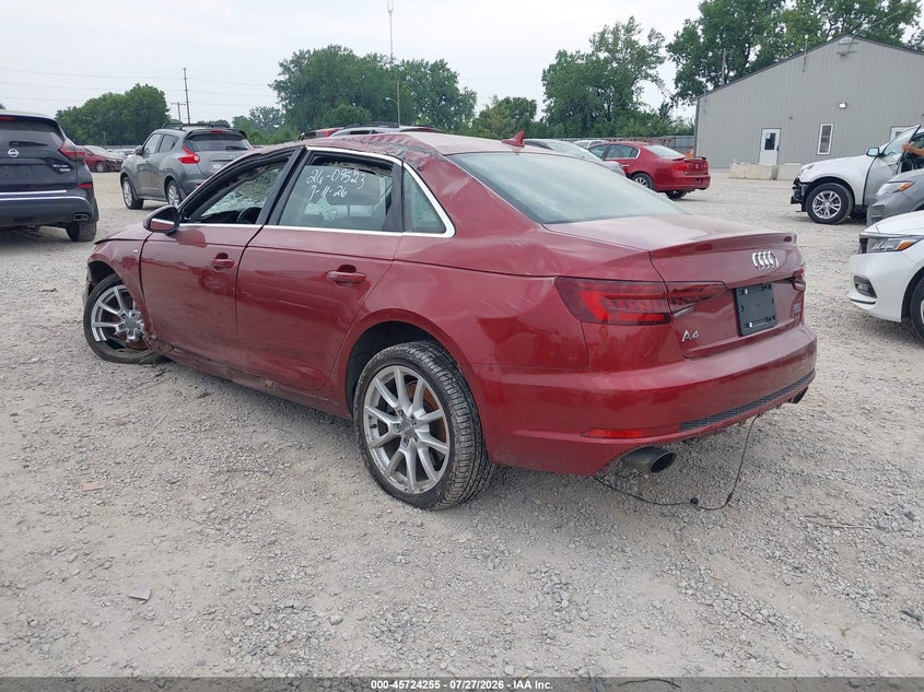 Vin: wauenaf48ja112853, lot: 46222937, audi a4 2.0t premium/2.0t tech premium 20183