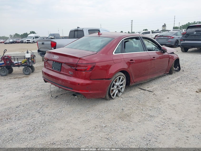 Vin: wauenaf48ja112853, lot: 46222937, audi a4 2.0t premium/2.0t tech premium 20184
