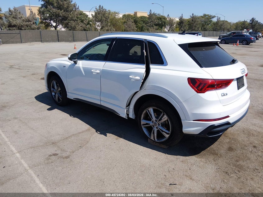 Vin: wa1decf30l1057068, lot: 46223076, audi q3 premium 45 tfsi s line quattro tiptronic 20203