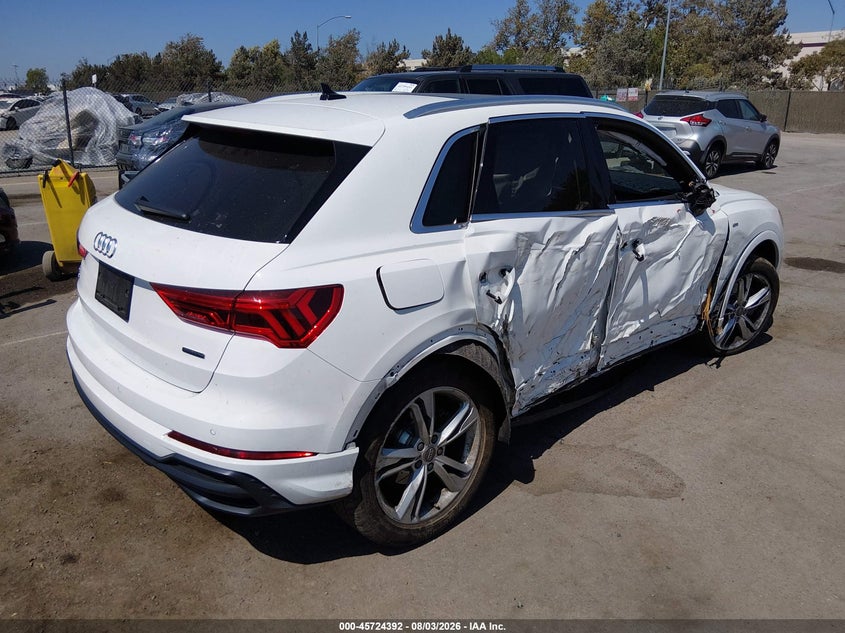 Vin: wa1decf30l1057068, lot: 46223076, audi q3 premium 45 tfsi s line quattro tiptronic 20204
