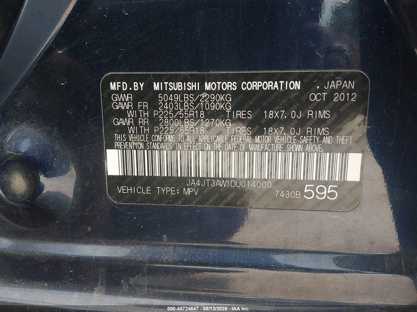 2013 MITSUBISHI OUTLANDER SE · Фото 9