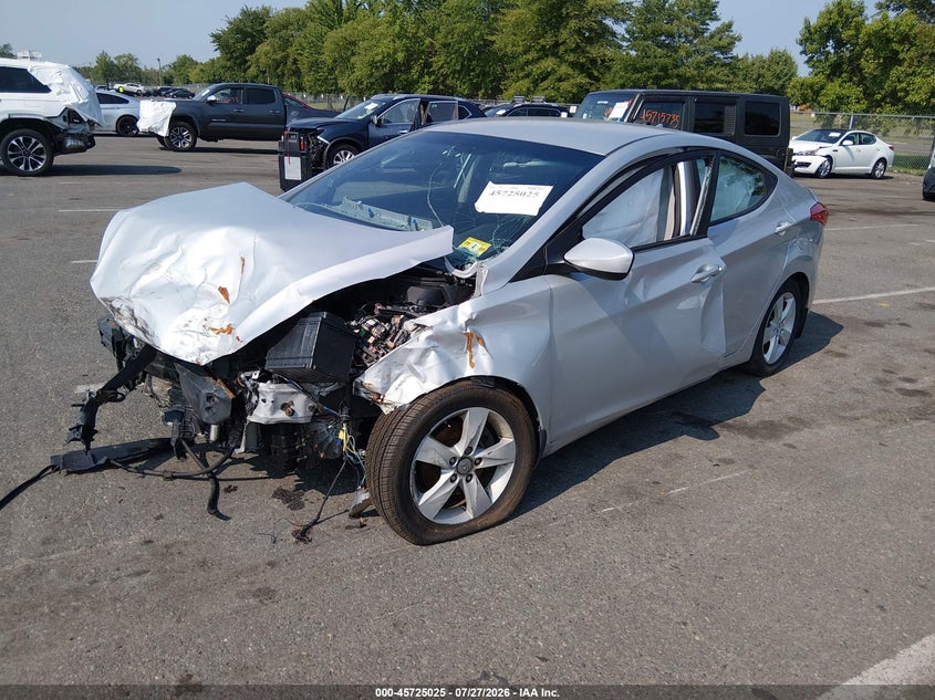 2012 Hyundai Elantra, Удар спереду, IAAI, VIN KMHDH4AE7CU356630 — фото 2