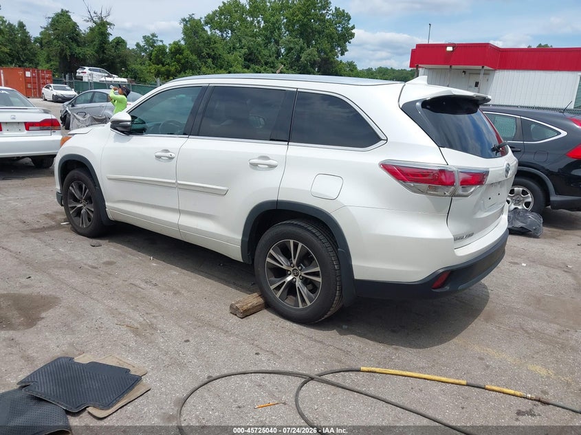 Vin: 5tdjkrfh3gs282545, lot: 46223739, toyota highlander xle v6 20163